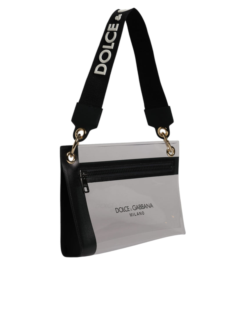 Dolce & Gabbana Clear PVC Leather Pouch Shoulder Strap Bag