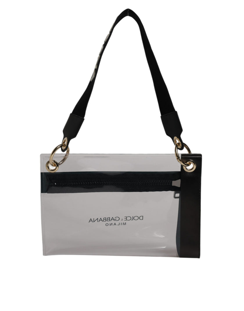 Dolce & Gabbana Clear PVC Leather Pouch Shoulder Strap Bag