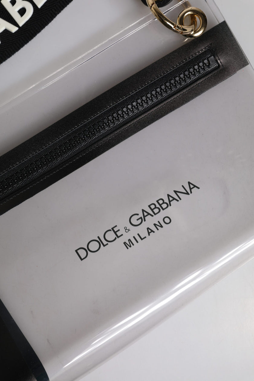 Dolce & Gabbana Clear PVC Leather Pouch Shoulder Strap Bag