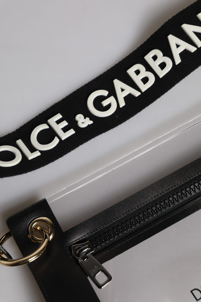Dolce & Gabbana Clear PVC Leather Pouch Shoulder Strap Bag
