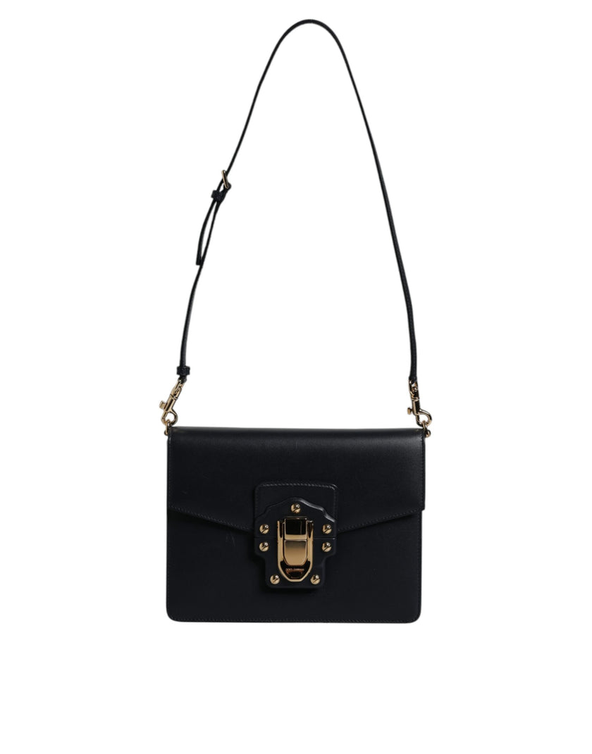 Dolce & Gabbana Black Calfskin Leather Shoulder Strap Bag