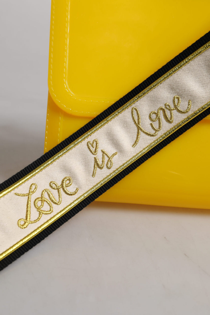 Dolce & Gabbana Yellow PVC Cotton Satchel Shoulder Strap Bag