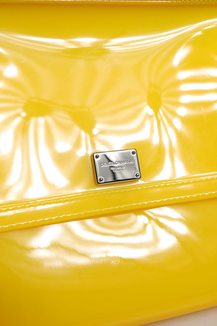 Dolce & Gabbana Yellow PVC Cotton Satchel Shoulder Strap Bag