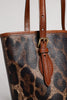 Dolce & Gabbana Brown Leopard Leather Shoulder Strap Tote Bag