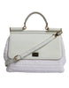 Dolce & Gabbana White Rafia Leather Top Handle Crossbody Bag