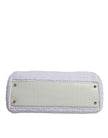 Dolce & Gabbana White Rafia Leather Top Handle Crossbody Bag