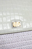 Dolce & Gabbana White Rafia Leather Top Handle Crossbody Bag