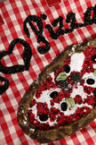 Dolce & Gabbana Red Checkered Embellished Shopping Tote Cotton Bag
