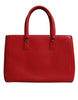 Dolce & Gabbana Red Calfskin Leather Logo Plaque Top Handle Bag