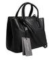 Dolce & Gabbana Black Calf Leather Logo Plaque Shoulder Handbag Bag