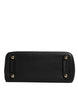 Dolce & Gabbana Black Calf Leather Logo Plaque Shoulder Handbag Bag