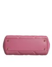 Dolce & Gabbana Pink Leather Sicily Logo Shoulder Satchel Bag
