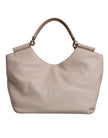 Dolce & Gabbana Light Pink Deer Leather Logo Plaque Tote Top Handle Bag