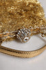 Dolce & Gabbana Gold Vanda Chain Strap Tinsel Crystal Evening Clutch Bag