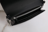 Versace Black Calfskin Leather Chain Strap Shoulder Crossbody Bag