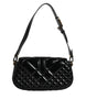 Versace Black Calf Leather Quilted Shoulder Strap Bag