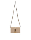 Versace Beige Gold Chain Calf Leather Wallet Crossbody Bag