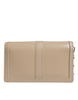 Versace Beige Gold Chain Calf Leather Wallet Crossbody Bag