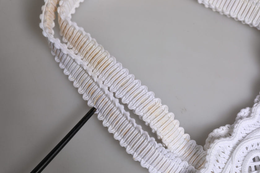 Dolce & Gabbana White Cordonetto Lace Beatrice Tote Shopping Bag