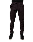 BENCIVENGA Brown Pure Cotton Slim Fit Men Dress Pants