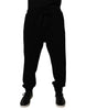 Dolce & Gabbana Black Cotton Crown Logo Jogger Pants