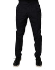 Dolce & Gabbana Dark Blue Cotton Tapered Formal Pants