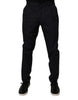Dolce & Gabbana Dark Blue Cotton Tapered Formal Pants