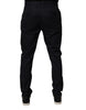 Dolce & Gabbana Dark Blue Cotton Tapered Formal Pants
