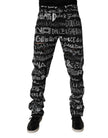 Dolce & Gabbana Black Cotton Logo Print Straight Denim Jeans