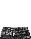 Dolce & Gabbana Black Cotton Logo Print Straight Denim Jeans