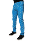 Dolce & Gabbana Blue Logo Monogram Cotton Skinny Denim Jeans
