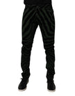 Dolce & Gabbana Black Green Stripes Cotton Skinny Denim Jeans