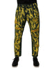 Dolce & Gabbana Black Yellow Tie Dye Tattered Skinny Men Denim Jeans