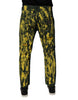 Dolce & Gabbana Black Yellow Tie Dye Tattered Skinny Men Denim Jeans