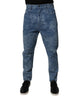 Dolce & Gabbana Blue Tie Dye Cotton Skinny Men Denim Jeans