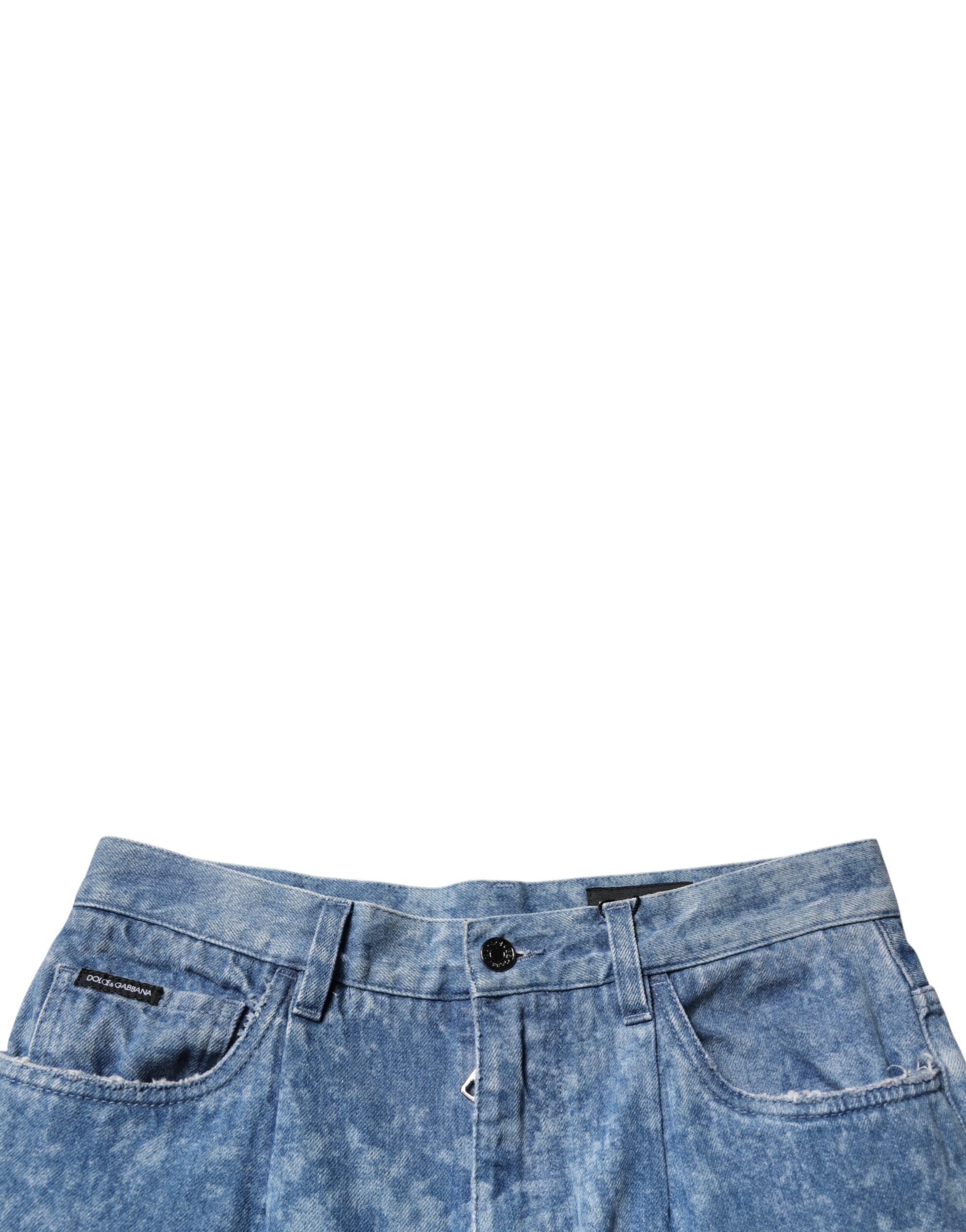 Dolce & Gabbana Blue Tie Dye Cotton Skinny Men Denim Jeans