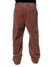 Dolce & Gabbana Brown Corduroy Cotton Cargo Men Denim Jeans