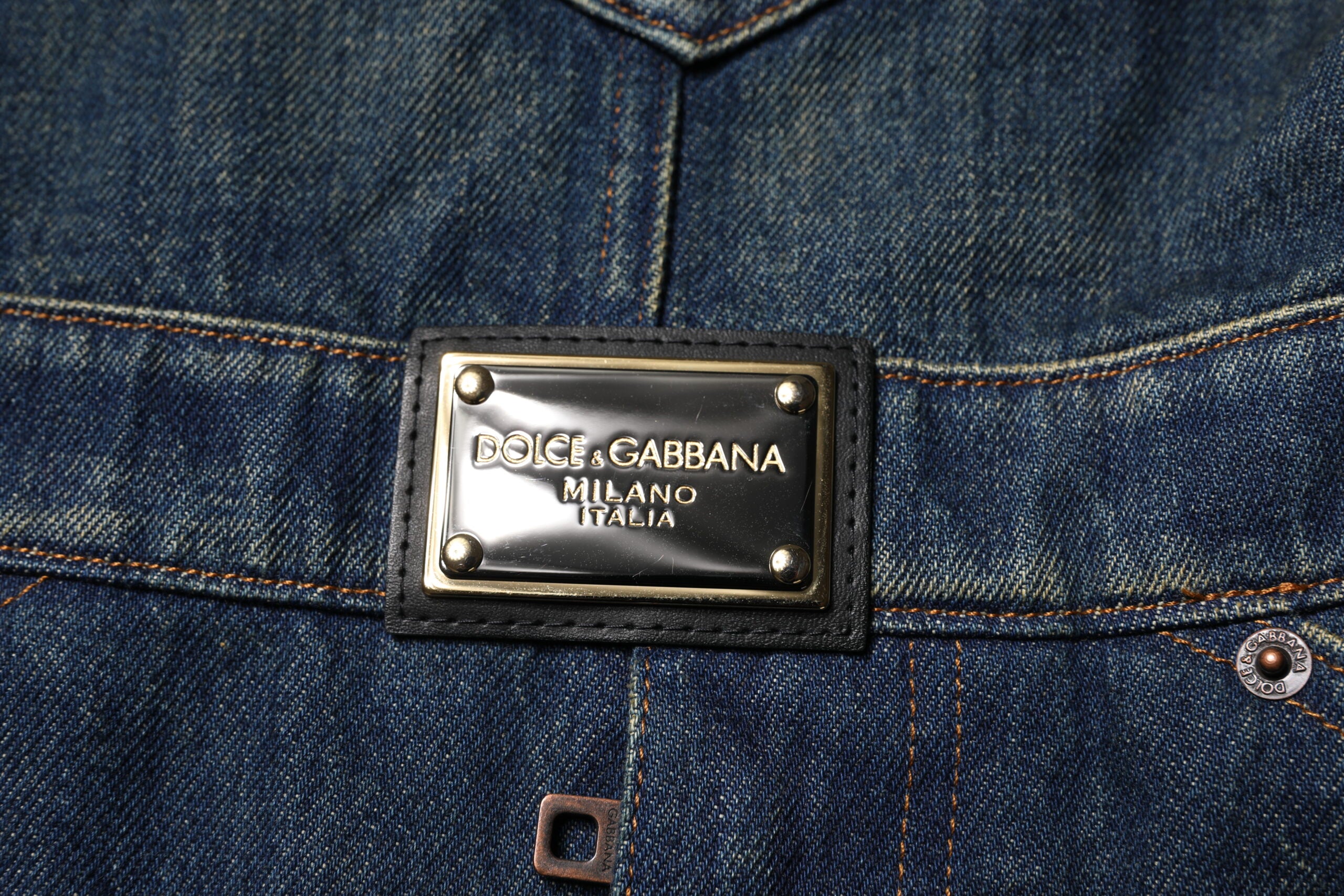 Dolce & Gabbana Dark Blue Cotton Men Jumpsuit Denim Jeans