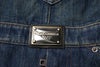 Dolce & Gabbana Dark Blue Cotton Men Jumpsuit Denim Jeans