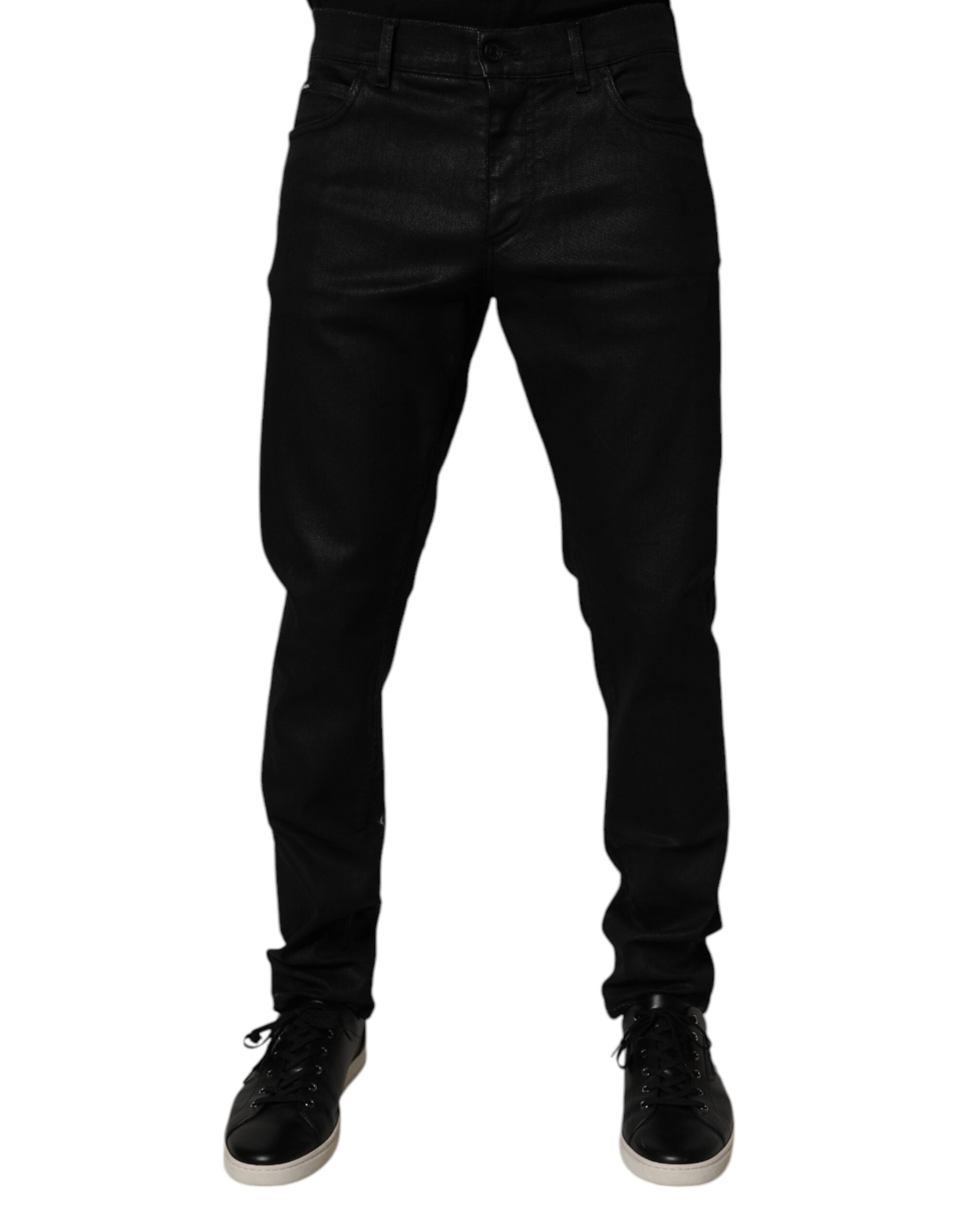 Dolce & Gabbana Black Cotton Stretch Skinny Men Denim Jeans