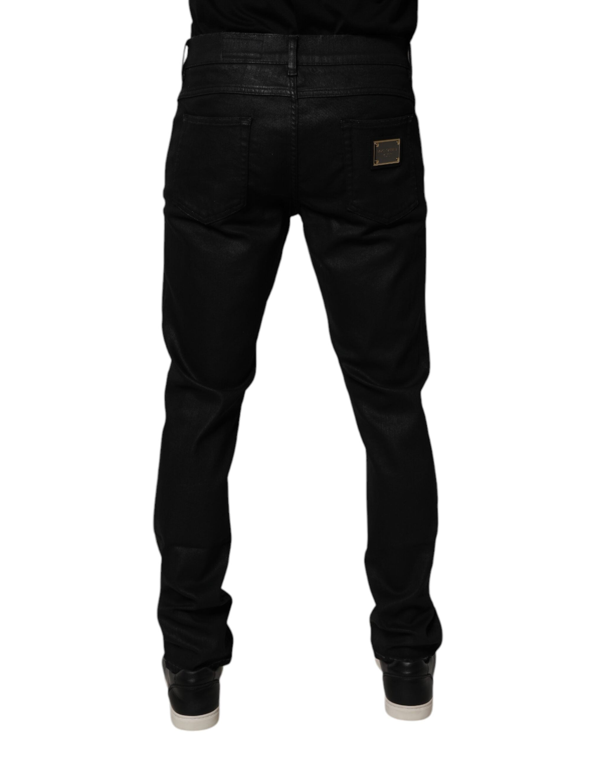 Dolce & Gabbana Black Cotton Stretch Skinny Men Denim Jeans