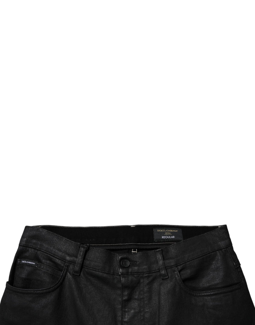 Dolce & Gabbana Black Cotton Stretch Skinny Men Denim Jeans