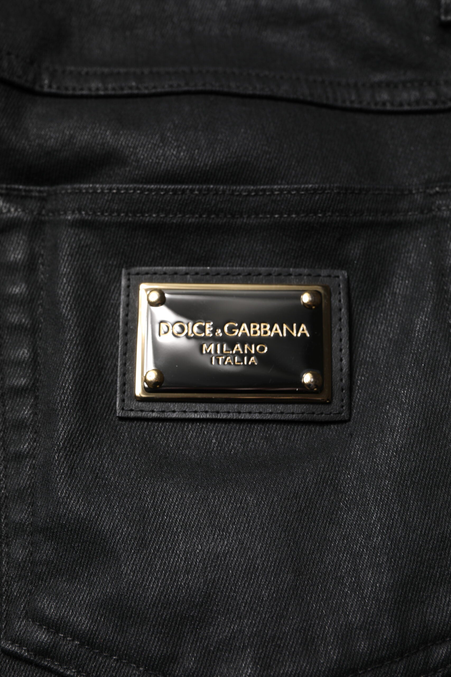 Dolce & Gabbana Black Cotton Stretch Skinny Men Denim Jeans