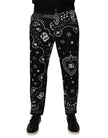 Dolce & Gabbana Black Logo Bandana Cotton Loose Denim Jeans