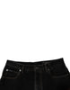 Dolce & Gabbana Black Cotton Mid Waist Wide Leg Denim Jeans