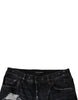 Dolce & Gabbana Black Tattered Cotton Skinny Men Denim Jeans