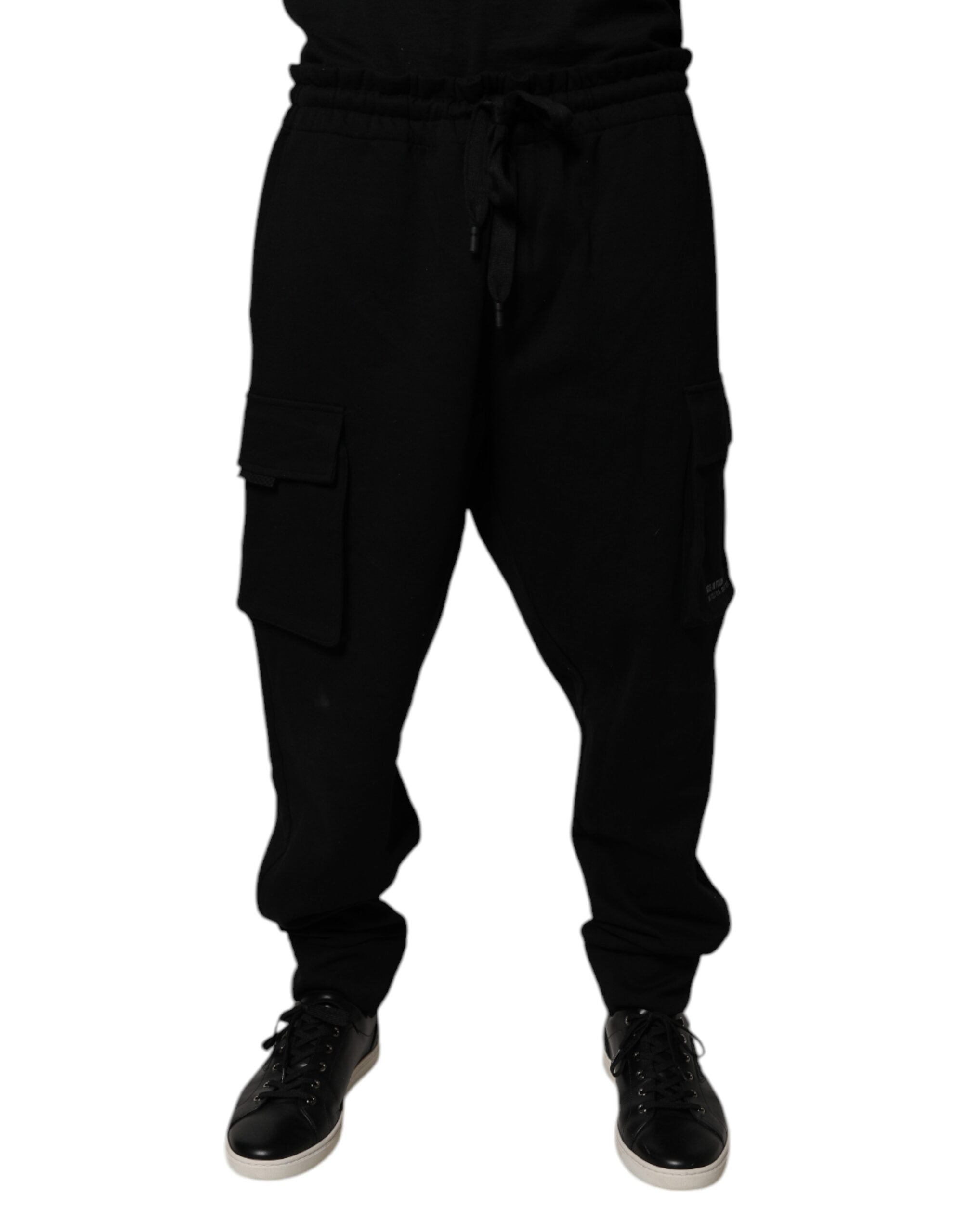Dolce & Gabbana Black Cotton Jogger Cargo Sweatpants Pants