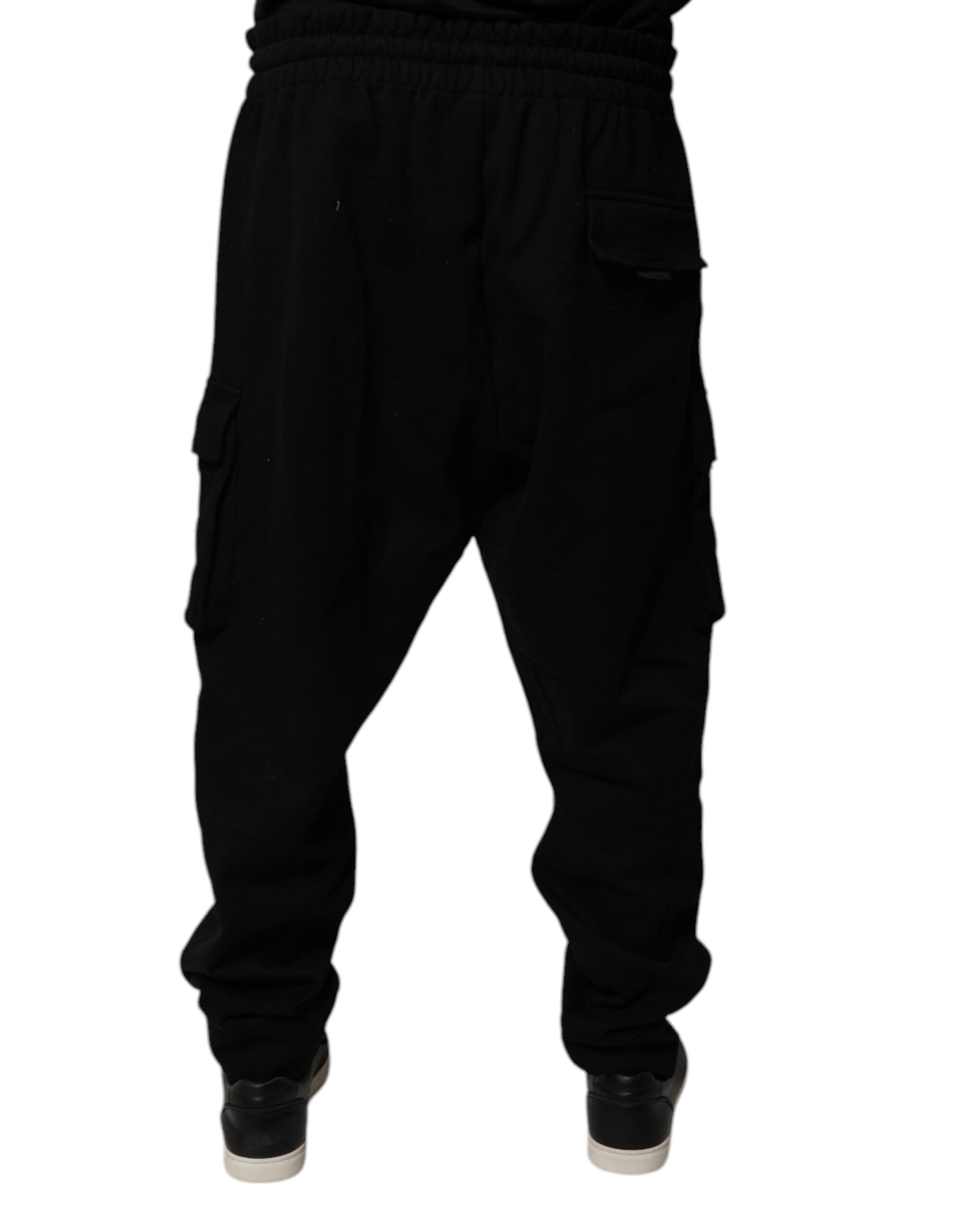 Dolce & Gabbana Black Cotton Jogger Cargo Sweatpants Pants