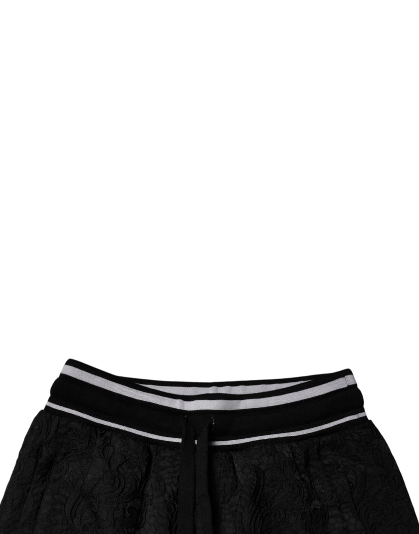 Dolce & Gabbana Black Mid Waist Jogger Men Sweatpants Pants