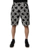 Dolce & Gabbana Black White Linen Bermuda Shorts
